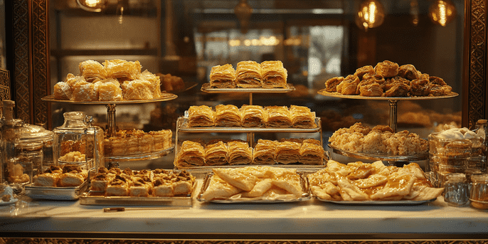 Middle Eastern Sweets at Al Reef Bakery