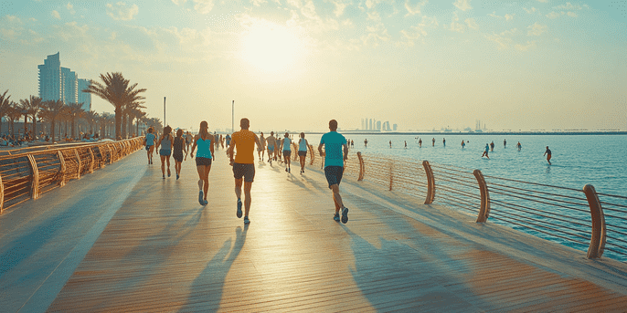 Walk Along the Palm Jumeirah Boardwalk